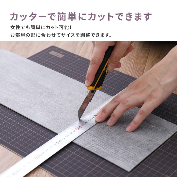 ウッド調フロアタイル  ライトベージュ 約91.4×15.2cm 72枚入り 貼ってはがせる 置くだけ 接着剤不要 カットOK 約6畳_6