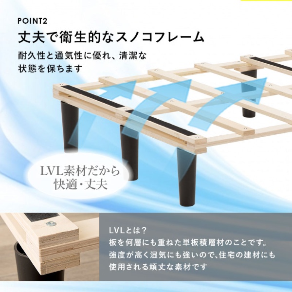 ボンネルコイルマットレスベッド　アイボリーホワイト　セミダブル 簡単組立_4