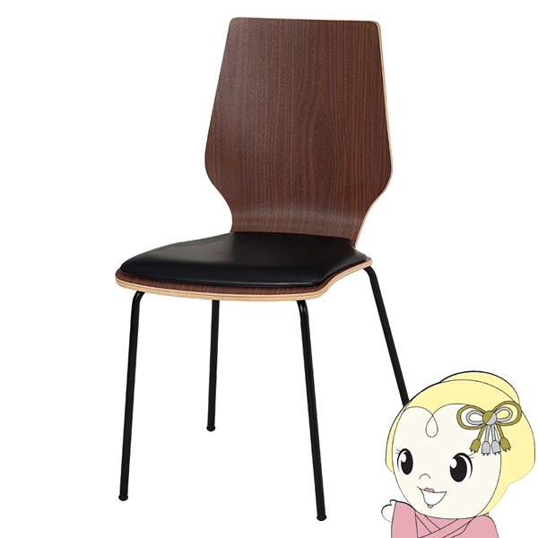 ダイニングチェア クッション付き 椅子 おしゃれ 北欧 木目調 ダークブラウンの通販は 7,130円