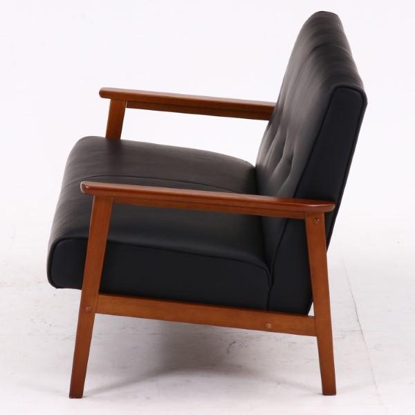 ダークブラウン 2人掛けソファ ソファー 2人掛け コンパクト 合皮 ローソファ 北欧 sofa