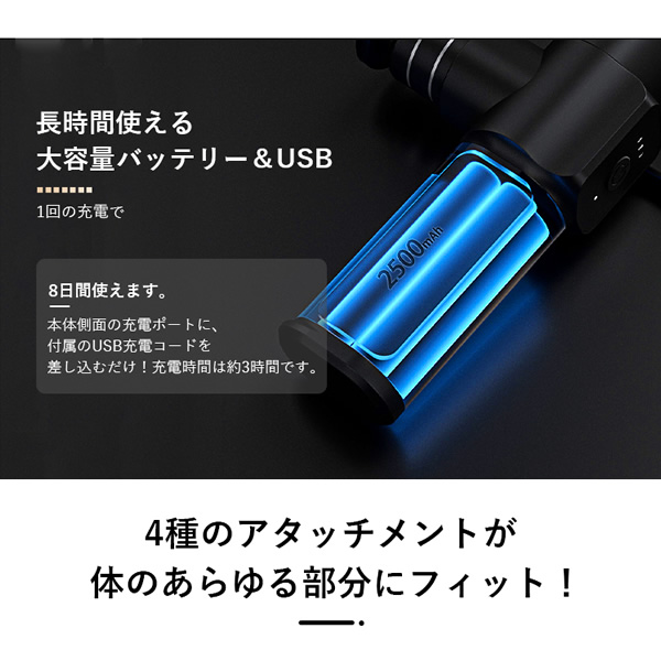 在庫限り　セブンウェイブ WAVEWAVE　FACIAL RELEASE GUN　筋膜リリースガン フェイシャルリリースガン グレー WAVEWAVE003-GY_6