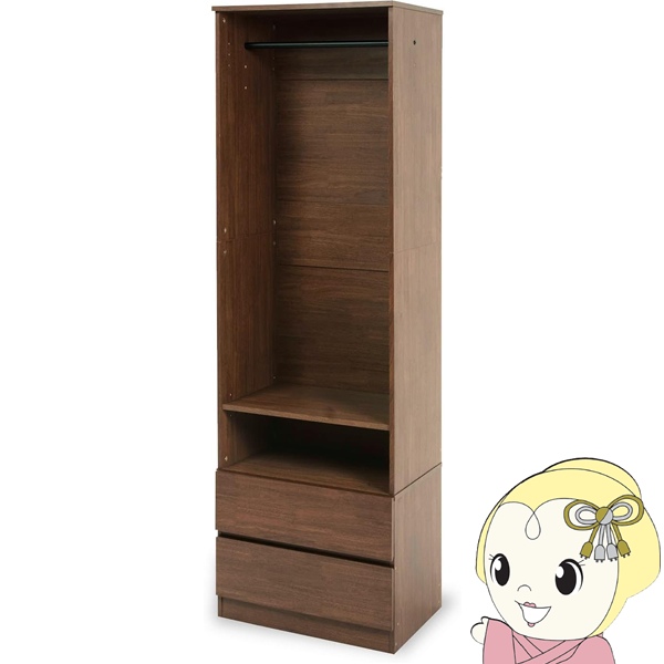 ワードローブ ブラウン 幅60×奥行39.5×高さ181cm 引出し付きの通販は 10,656円