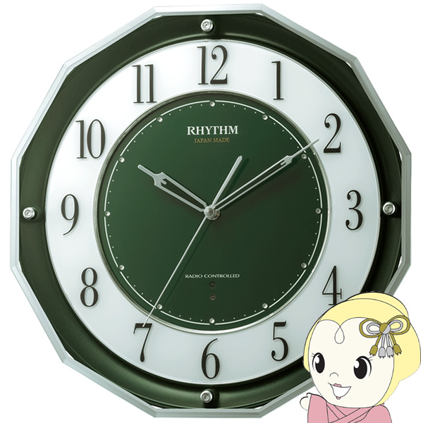 掛け時計 電波掛け時計 高感度電波受信 スリーウェイブM846 リズム RHYTHMの通販は