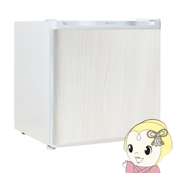 在庫限り　冷蔵庫 一人暮らし 46L 1ドア 新生活 右開き/左開き(付け替え) コンパクト 単身 おしゃれ ホワイトウッド 木目 かわいい TH-46L1-WW