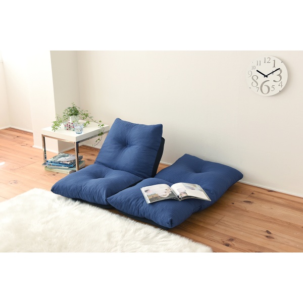 ソファ リクライニングラブソファ ジャンボ 二人掛けローソファ 2人掛け ロータイプ リクライニング ネイビー