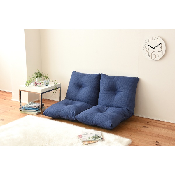 ソファ リクライニングラブソファ ジャンボ 二人掛けローソファ 2人掛け ロータイプ リクライニング ネイビー