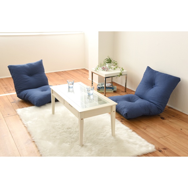 ソファ リクライニングラブソファ ジャンボ 二人掛けローソファ 2人掛け ロータイプ リクライニング ネイビー