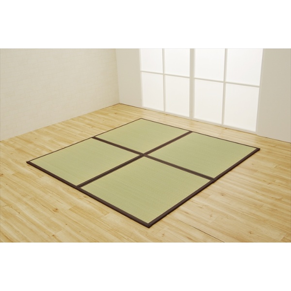 置き畳 純国産 い草 日本製 ユニット畳 簡単 和室 ブラウン 約82×82×1.7cm(4枚1セット) 軽量 ジョイント付き 畳コーナー_13