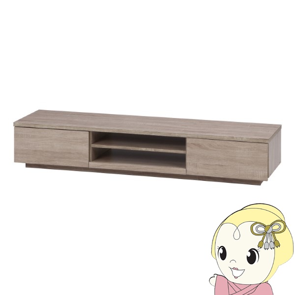 テレビ台 TVボード 49型対応 幅150×奥行38.5×高さ28cm ホワイトオーク 木目調 引出収納 オープンラック 不二貿易の通販は 10,200円