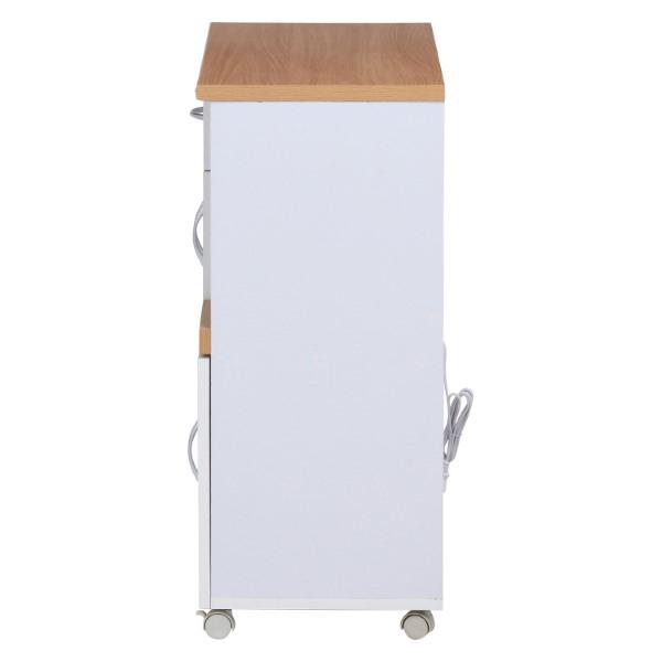 キッチン収納 食器棚 幅90×奥行39.5×高さ89cm ホワイト スライド棚