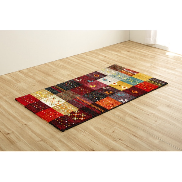 ギャッベ柄トルコ製ウィルトン織カーペット 133x190cm ラグ カーペット