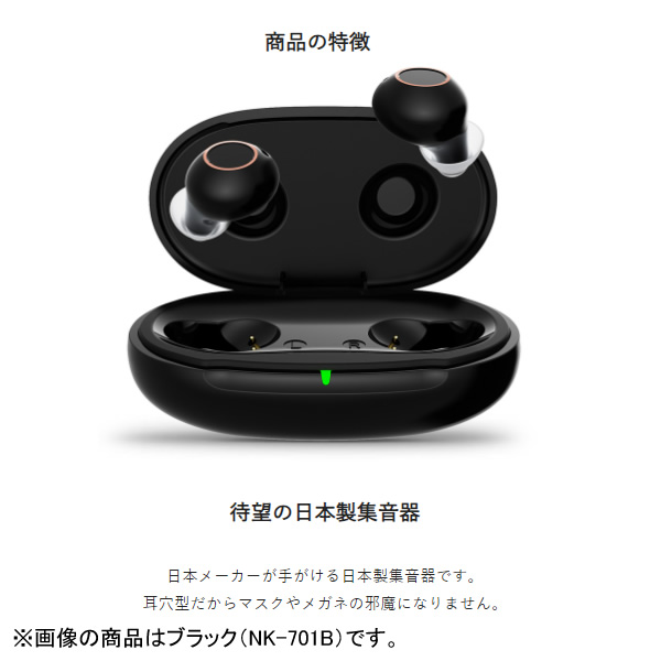 集音器 日健 NIKEN 高感度集音器 耳穴式 両耳タイプ 充電式 軽〜中等度