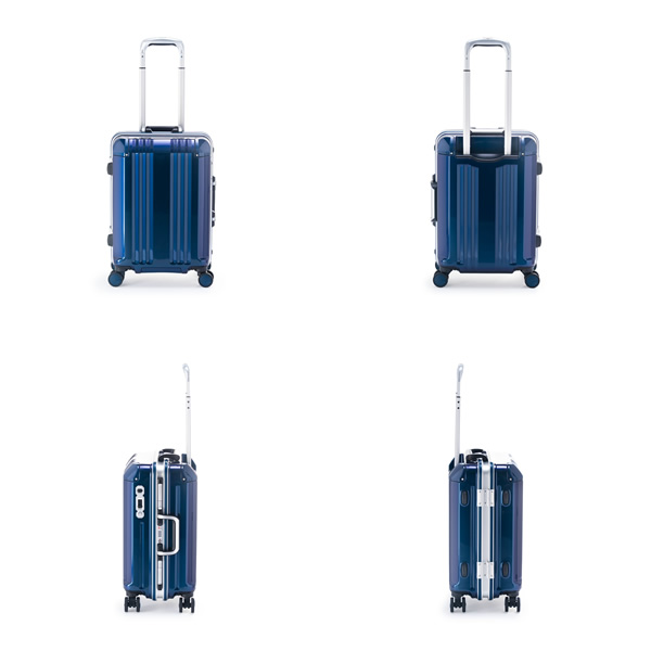 スーツケース フレームタイプ 機内持込 35L オーロラブルー 前輪