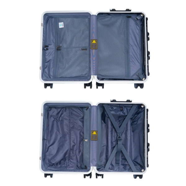 スーツケース フレームタイプ 機内持込 35L オーロラブルー 前輪ストッパー機能付 静音キャスター 軽量 TSAロック デカかるEdge FRAME_4