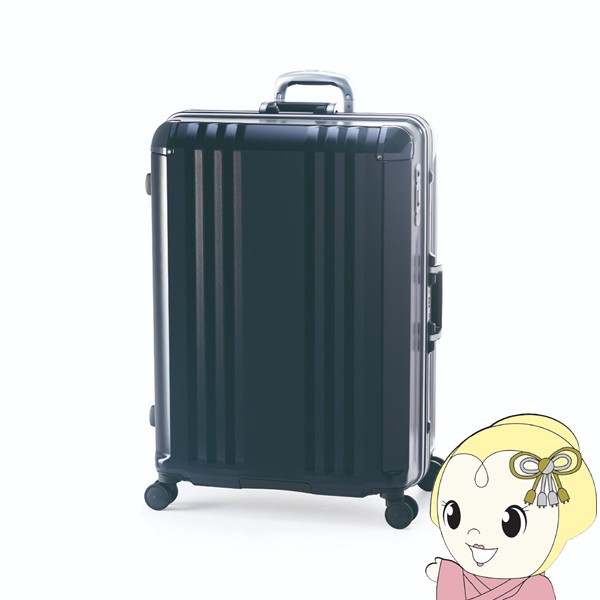 スーツケース フレームタイプ 96L マットブラック 前輪ストッパー機能付 静音キャスター 軽量 TSAロック デカかるEdge FRAMEの通販は