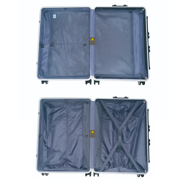 スーツケース フレームタイプ 96L オーロラブルー 前輪ストッパー機能