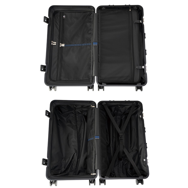 スーツケース ストッパー付き キャリーケース マットネイビー