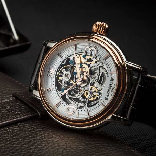 EARNSHAW アーンショウ メンズ腕時計 ES-8011-06 LONGCASE WARM GOLD 自動巻き スケルトン 革ベルト  ビッグフェイス 48mm 国内正規品の通販はau PAY マーケット - ぎおん | au PAY マーケット－通販サイト