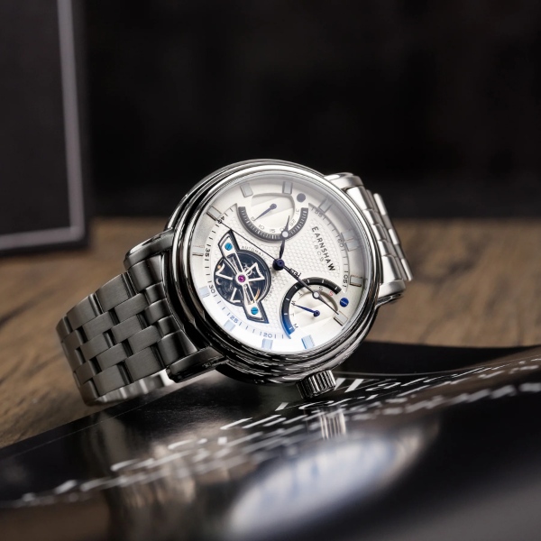 EARNSHAW アーンショウ メンズ腕時計 ES-8184-33 LONGCASE SILVERY WHITE 自動巻き 日付 曜日 ビッグフェイス 48mm 国内正規品_1