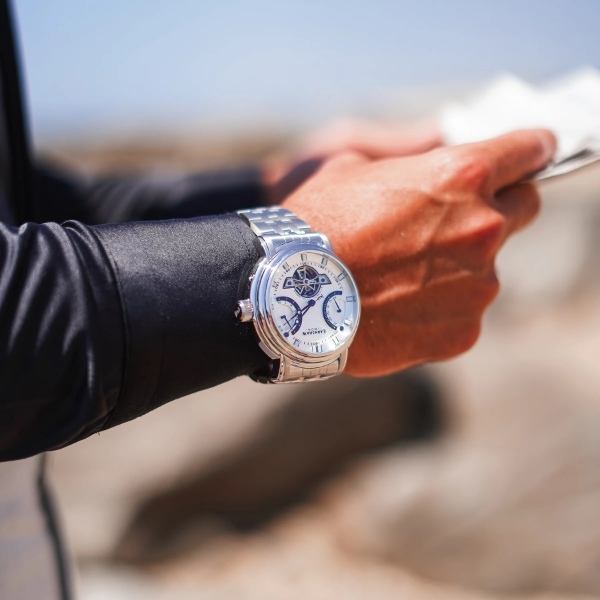 EARNSHAW アーンショウ メンズ腕時計 ES-8184-33 LONGCASE SILVERY WHITE 自動巻き 日付 曜日 ビッグフェイス 48mm 国内正規品_3