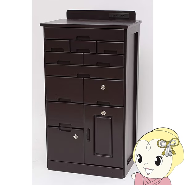 桐製マルチラック 幅45cm ダークブラウン キャスター付きインテリア リビング 家具 和室 洋室 FAX台 電話台 TAN-105-DBRの通販は電話台・ファックス台