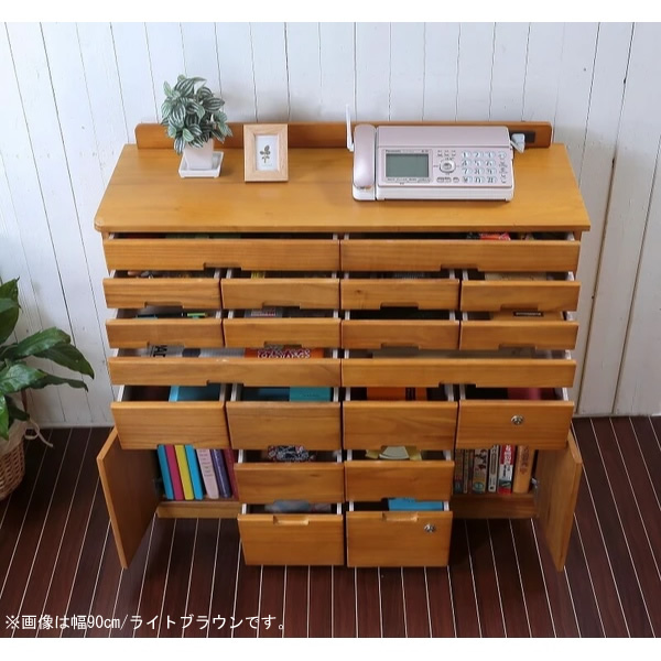 桐製マルチラック 幅45cm ダークブラウン キャスター付きインテリア リビング 家具 和室 洋室 FAX台 電話台 TAN-105-DBRの通販は