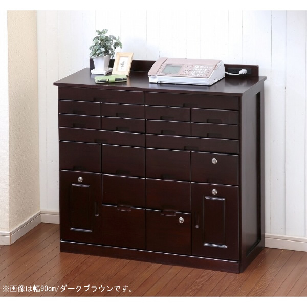 桐製マルチラック 幅45cm ダークブラウン キャスター付きインテリア リビング 家具 和室 洋室 FAX台 電話台 TAN-105-DBRの通販は
