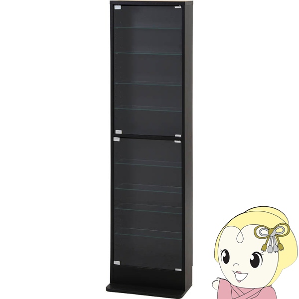 コレクションケース フィギュアケース ガラスケース 10段 幅48.5×奥行29×高さ180cm ブラック 浅型 可動棚 ハイタイプの通販は