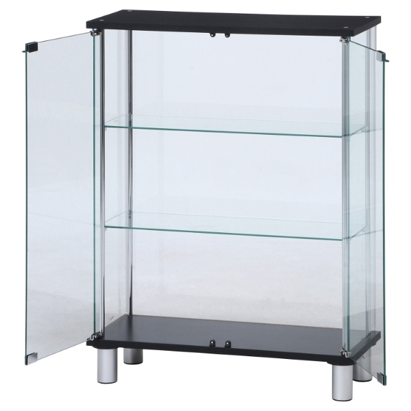 ☆ガラスディスプレイケース３段　ワイド　ＢＫ　高さ９３ｃｍ　幅70ｃｍ×28ｃｍ ガラスディスプレイケース 3段 ワイド 幅70cm 奥行28cm 高さ93.5