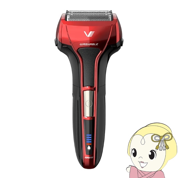 メンズシェーバー マクセルイズミ ５枚刃 往復式シェーバー Vシリーズ ソリッドモデル 充電・交流式 レッド IZF-V553W-R