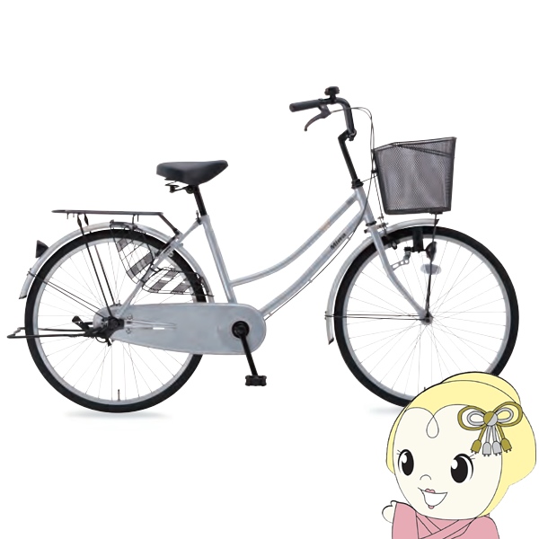 自転車 24インチ シルバー 軽快車 シティサイクル ママチャリ 軽快24 