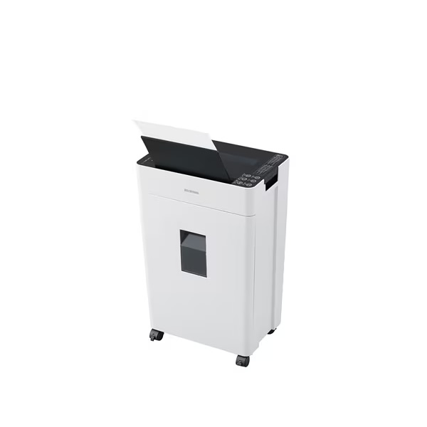 オートフィードシュレッダー　AFSR60M　アイリスオーヤマ [最大400円OFFクーポン★くらしにプラス] シュレッダー 業務用 アイリスオーヤマ コンパクト 電動 静音 マイクロクロスカット 自動給紙 60枚  70枚 オフィス用品 事務用品 書類整理 シュレッダー機 オートフィードシュレッダー ホワイト グレー 白 AFSR60M [B] | DENDEN