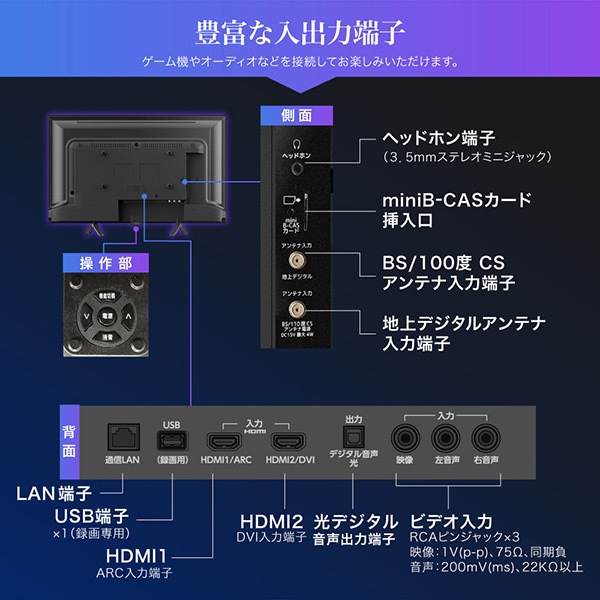 在庫あり　液晶テレビ 24型 マクスゼン MAXZEN 24インチ 地上・BS・110度CSデジタル ハイビジョン J24CH06 新生活 一人暮らし 単身_13