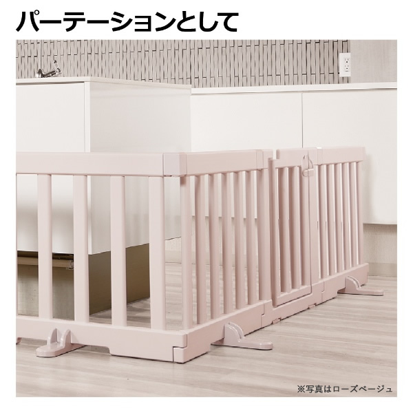 在庫あり　リッチェル パーテーションにも使えるベビーサークル 10枚セット ドア付 ライトグレー ゲート プレイヤード 赤ちゃん 柵 Richell_2