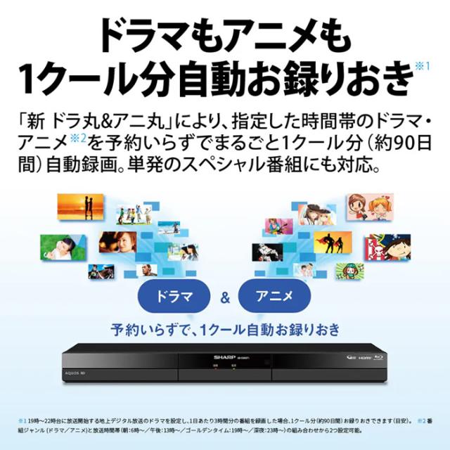 在庫あり　ブルーレイレコーダー 2番組同時録画 シャープ AQUOS アクオス 1TB 2B-C10GW1 外付けHDD録画対応