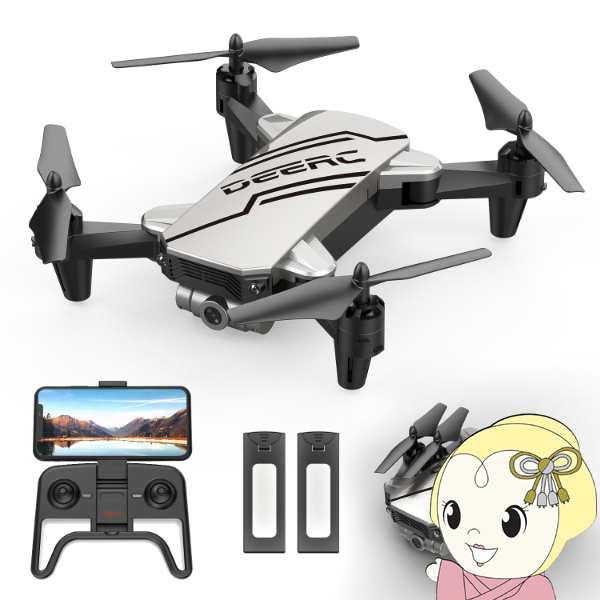 DEERC ドローン 100g未満 720Pカメラ付き 小型 折り畳み 子供向け トイドローン グレー D20-GR