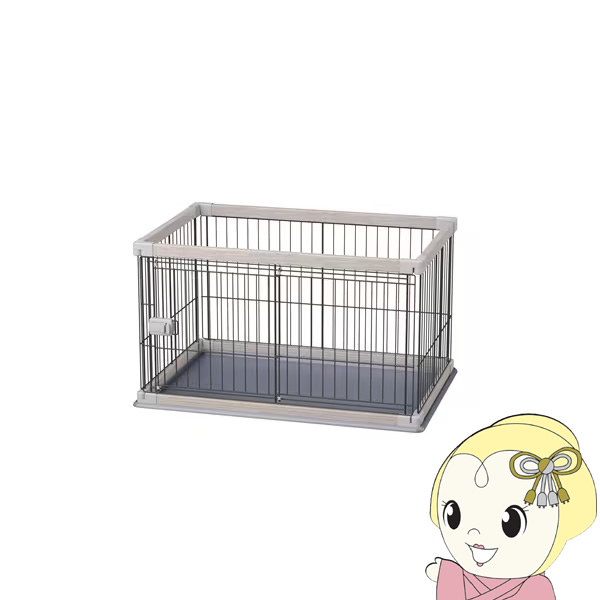 アイリスオーヤマ 犬用 組み立て簡単 サークル ウッディサークル ロータイプ  アッシュグレーの通販は