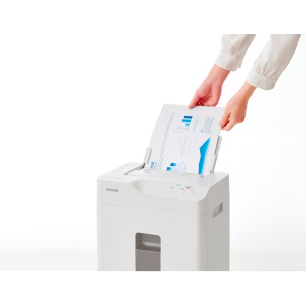 シュレッダー アイリスオーヤマ オートフィードシュレッダー クロスカット 自動細断60枚 18.5L キャスター付き ホワイト AFSB60C-W