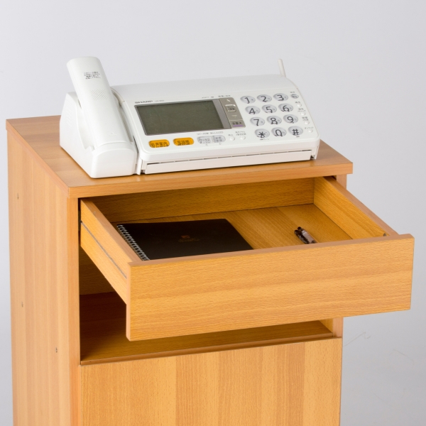 収納ボックス カーシェ FAX台 電話台 事務所 オフィス リビング 収納 ラック WiFi ルーター 配線コード 玄関収納 キャスター ナチュラル_2