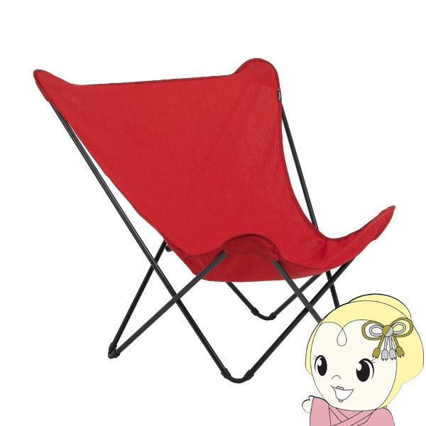 Lafuma ラフマ バタフライチェア POPUPXL LFM2777-6534 レッド 折り畳み 軽量 高耐久 アウトドアチェア ガーデンチェア 屋内外兼用