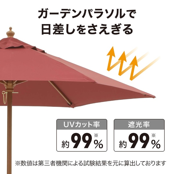 鷹見世物 材木日がさ 園庭日がさ 2.1m エンジ PAL-21E