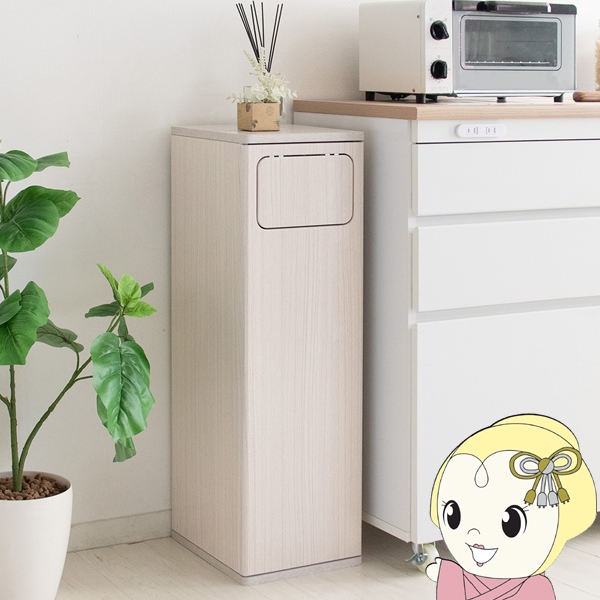 ダストボックス エンプロー スリムタイプ ニオイ漏れを防ぐプッシュ式 ごみ箱 45L DB-800 ふた付き ホワイト