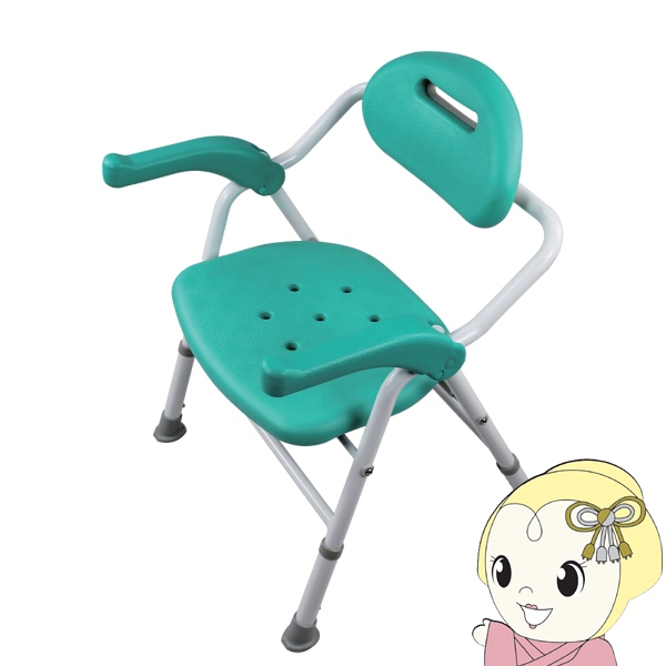 折りたたみシャワーチェア BF-01E-GR グリーン 美和商事 お風呂 入浴 介護 介助 椅子の通販は