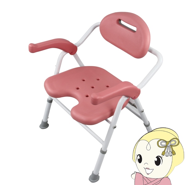 折りたたみシャワーチェア U型座面 BF-01EU-PK ピンク 美和商事 お風呂 入浴 介護 介助 椅子の通販は 14,212円