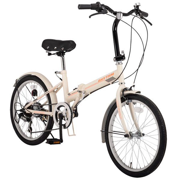 折り畳み自転車 美和商事 RHYTHM206 外装6段変速 折りたたみ オフホワイト_2