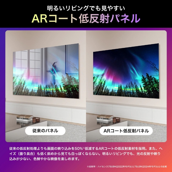 液晶テレビ 【設置込み】 ハイセンス Hisense 65U9N U9Nシリーズ 65型 地上・BS・110度CSデジタル 4K内蔵 Mini LED量子ドット_5