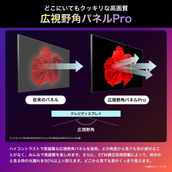 液晶テレビ 【設置込み】 ハイセンス Hisense 75U9N U9Nシリーズ 75型 地上・BS・110度CSデジタル 4K内蔵 Mini LED量子ドット_6