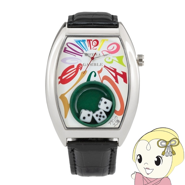 在庫あり　メンズ腕時計 フランク三浦 キングマカオ Gamble Watch ギャンブルウォッチ レザーバンド レインボー FMT104-SVCRWH
