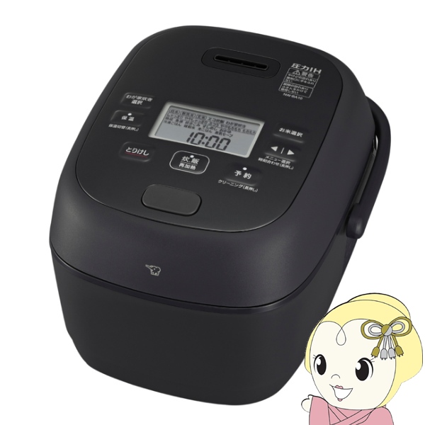 在庫あり　炊飯器 象印 ZOJIRUSHI 圧力IH炊飯ジャー 極め炊き 鉄器コート黒まる厚釜 5.5合炊き ブラック NW-BA10-BAの通販は 38,155円