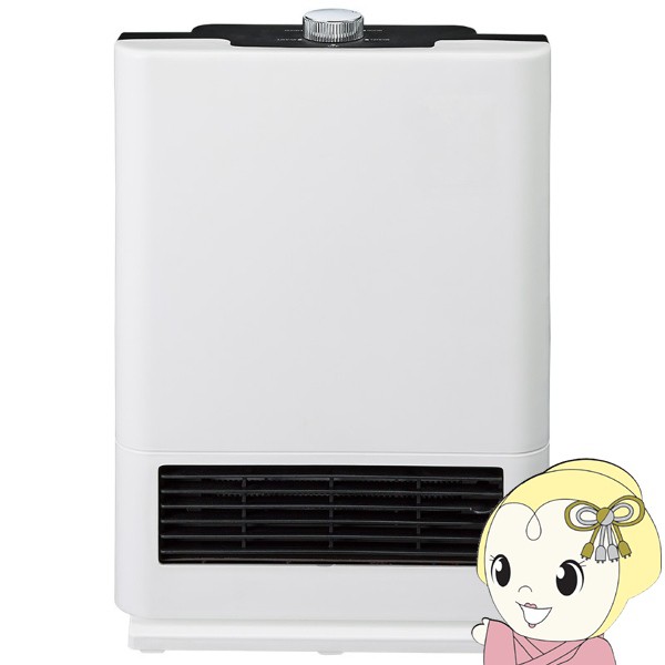 在庫あり　セラミックヒーター ユアサプライムス 大風量 1200W/800W 強弱2段階切替え 転倒時自動オフ 電気ファンヒーター ホワイト YKT-S121D-Wの通販は